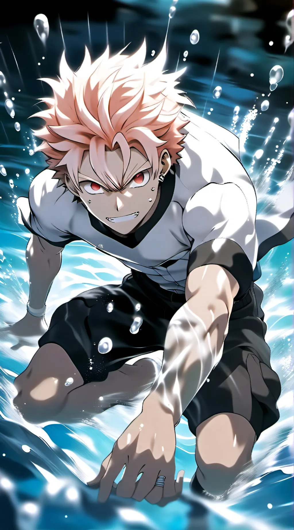 ai character: MHA beach day background