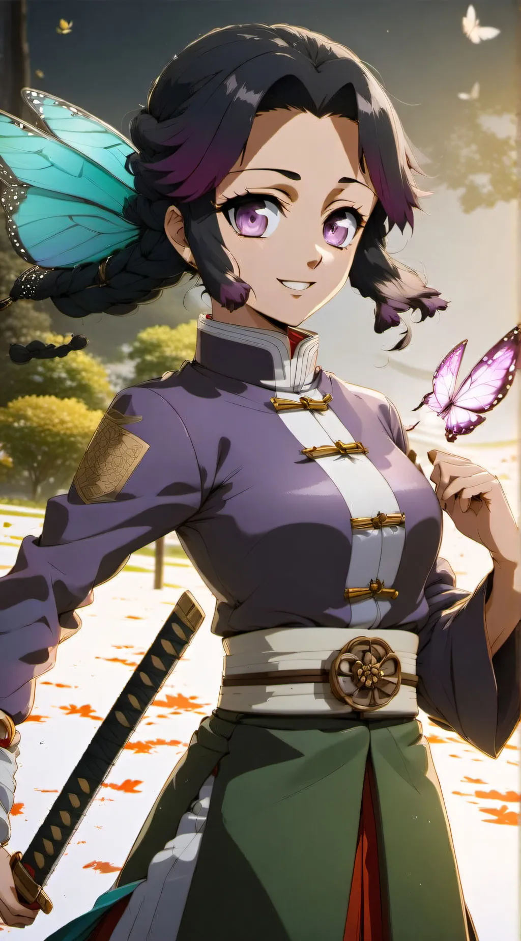 ai character: Shinobu kocho  background