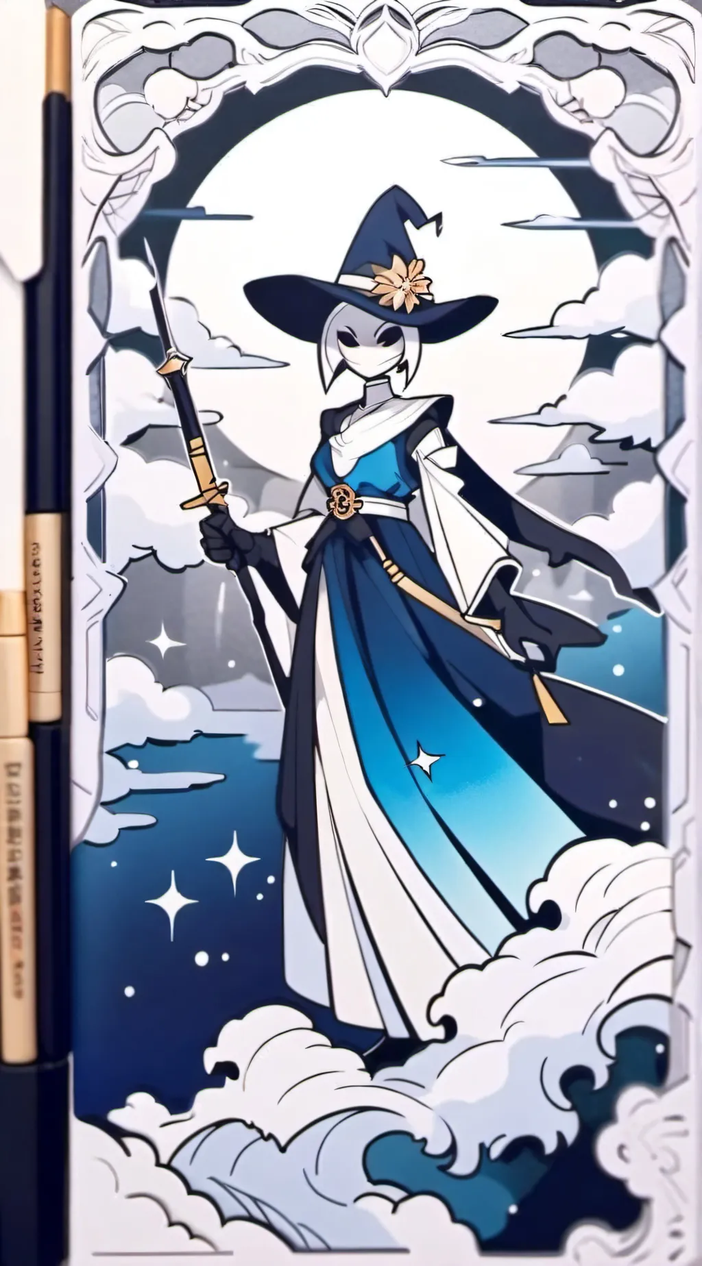 ai character: Sun and moon background