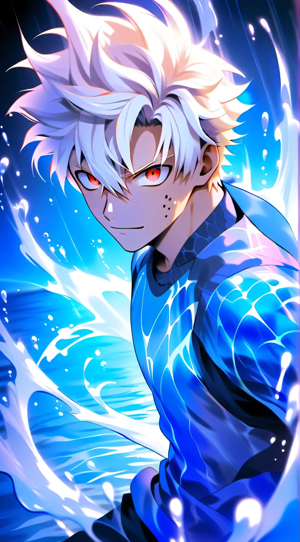 ai character: MHA beach day background