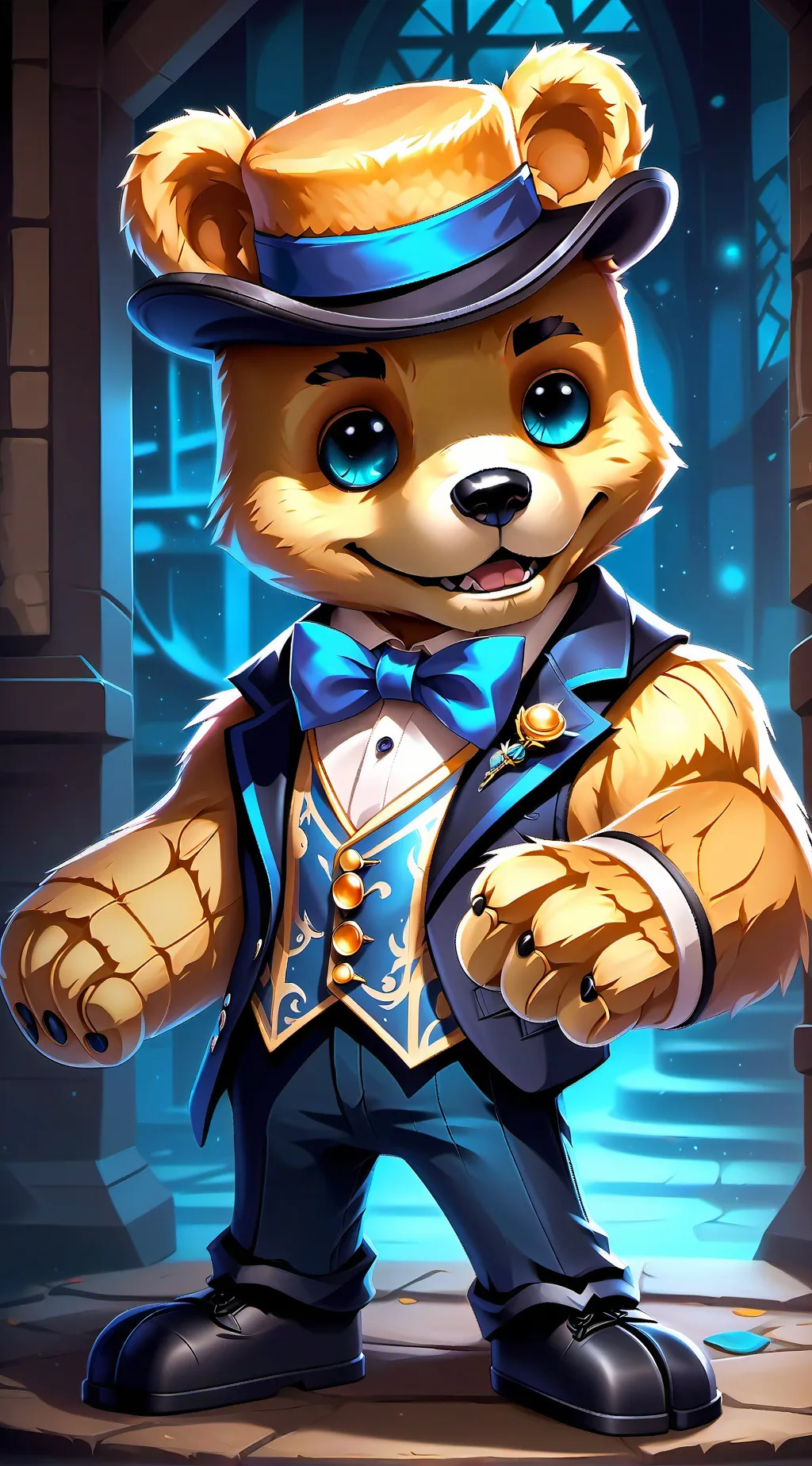 ai character: Golden Freddy  background