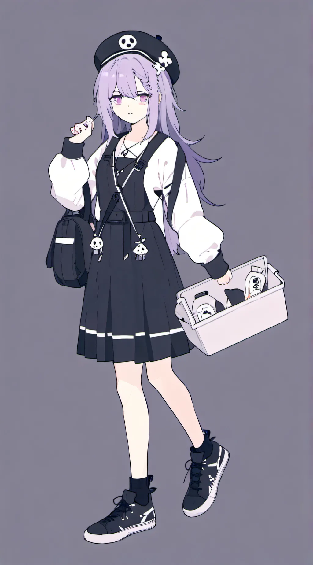 ai character: purple girl background
