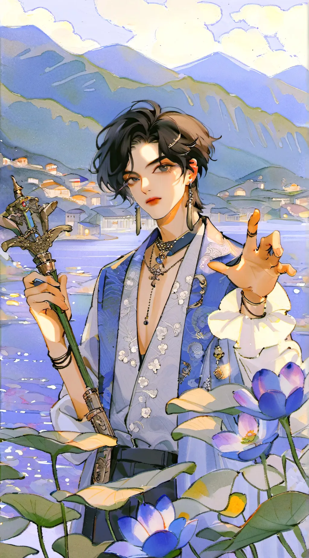 ai character: Loui  background