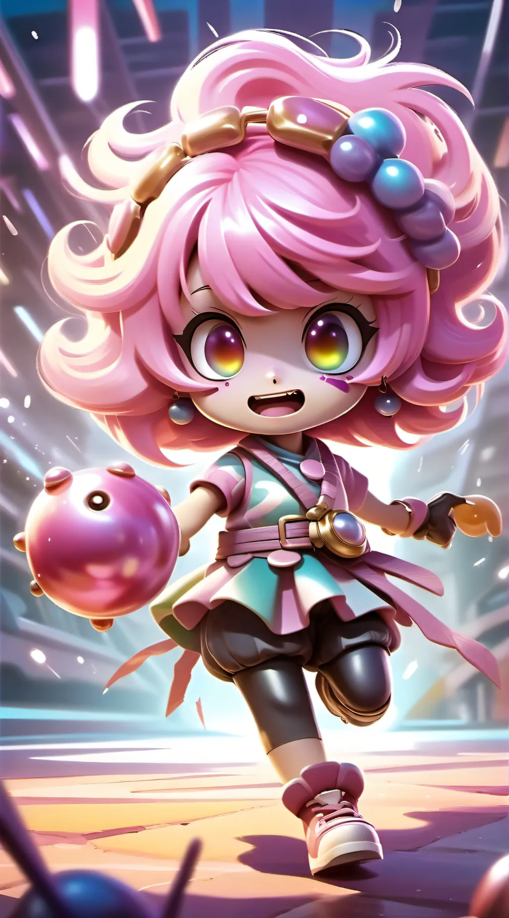 ai character: pom pom  background