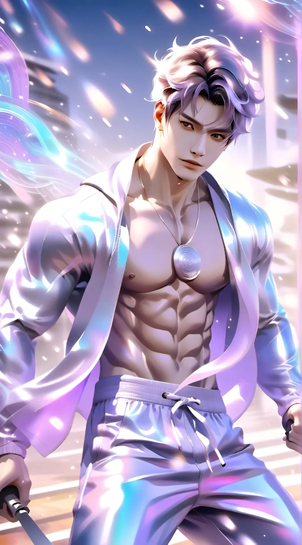 ai character: Gray background