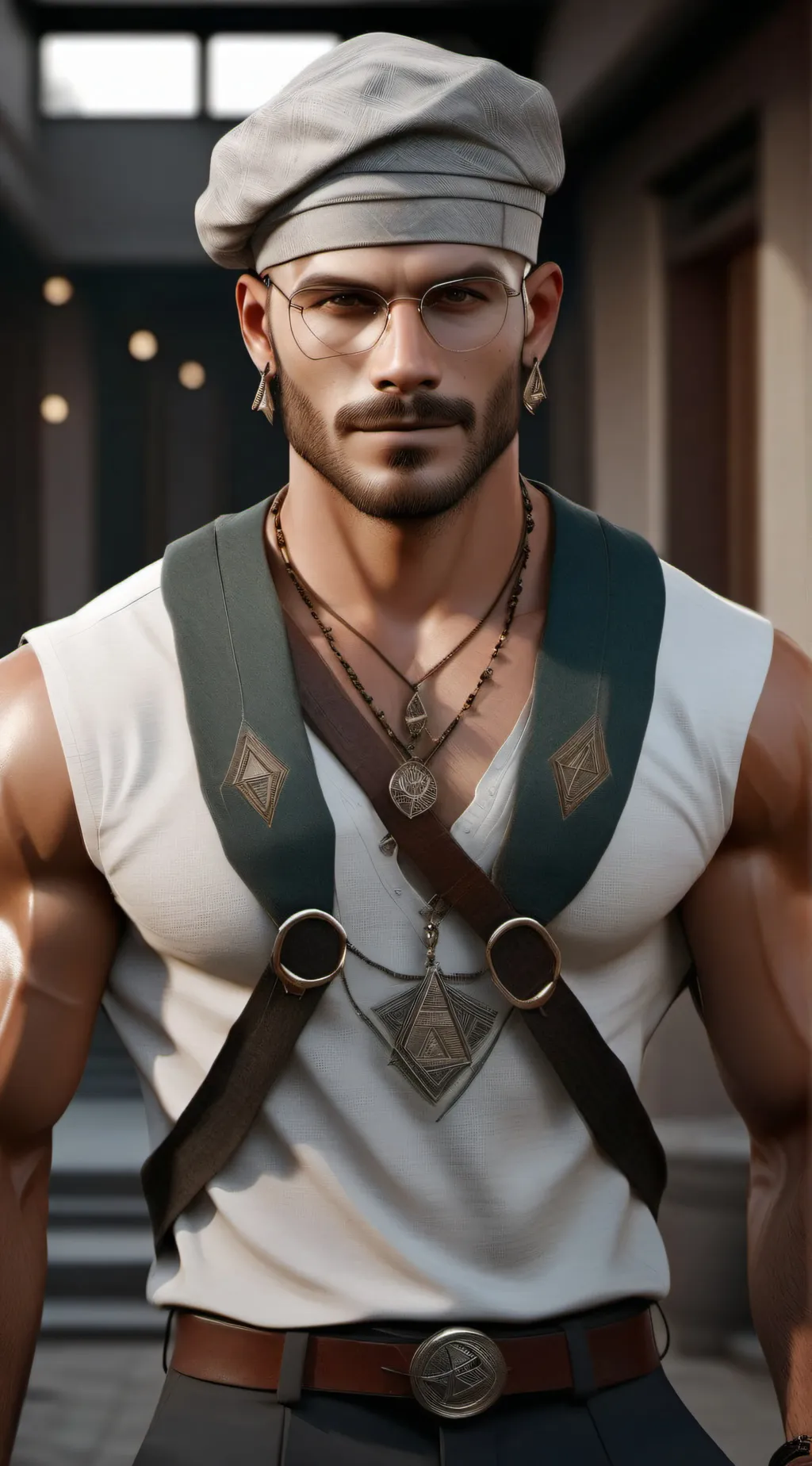 ai character: half Alpha half Sigma he has rizz background