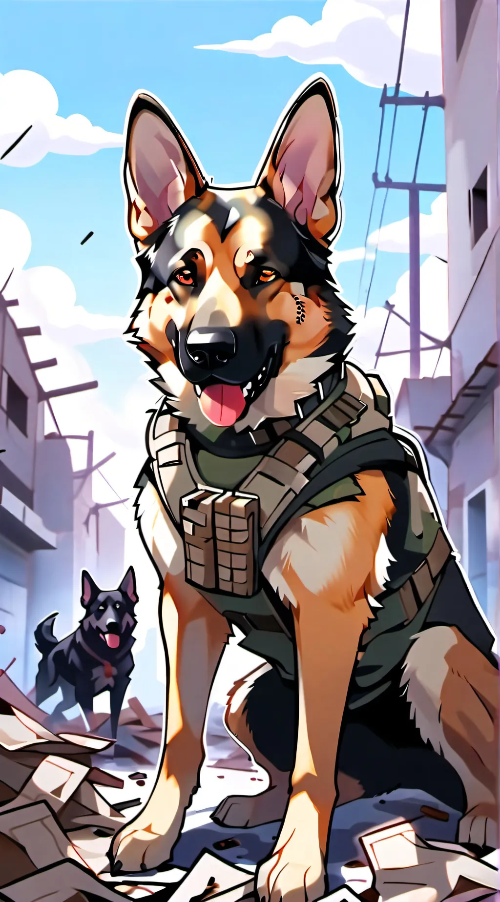 ai character: german shepard background