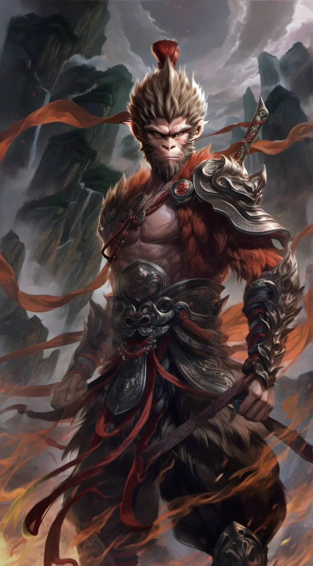 ai character: Sun wukong  background