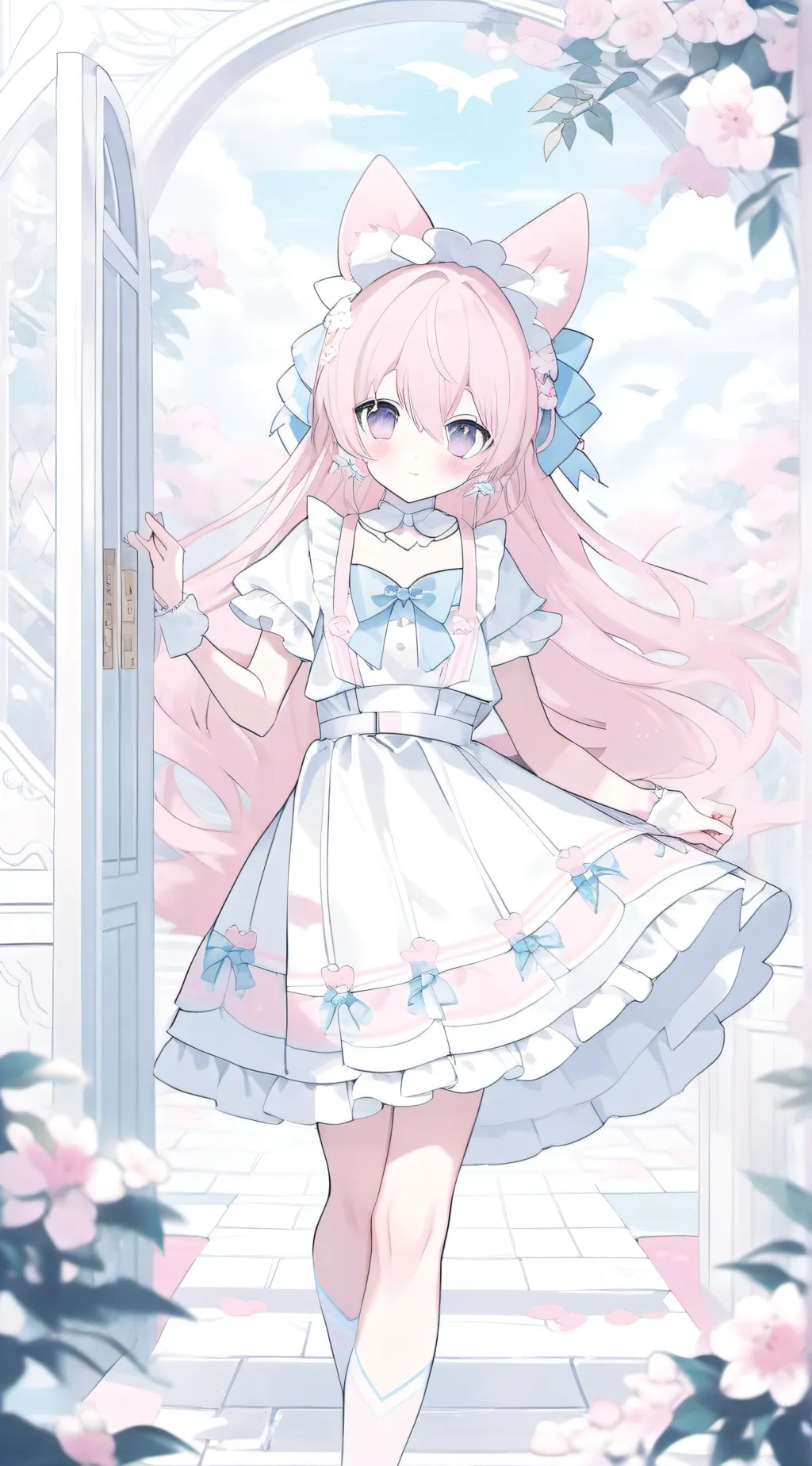 ai character: neko doors background