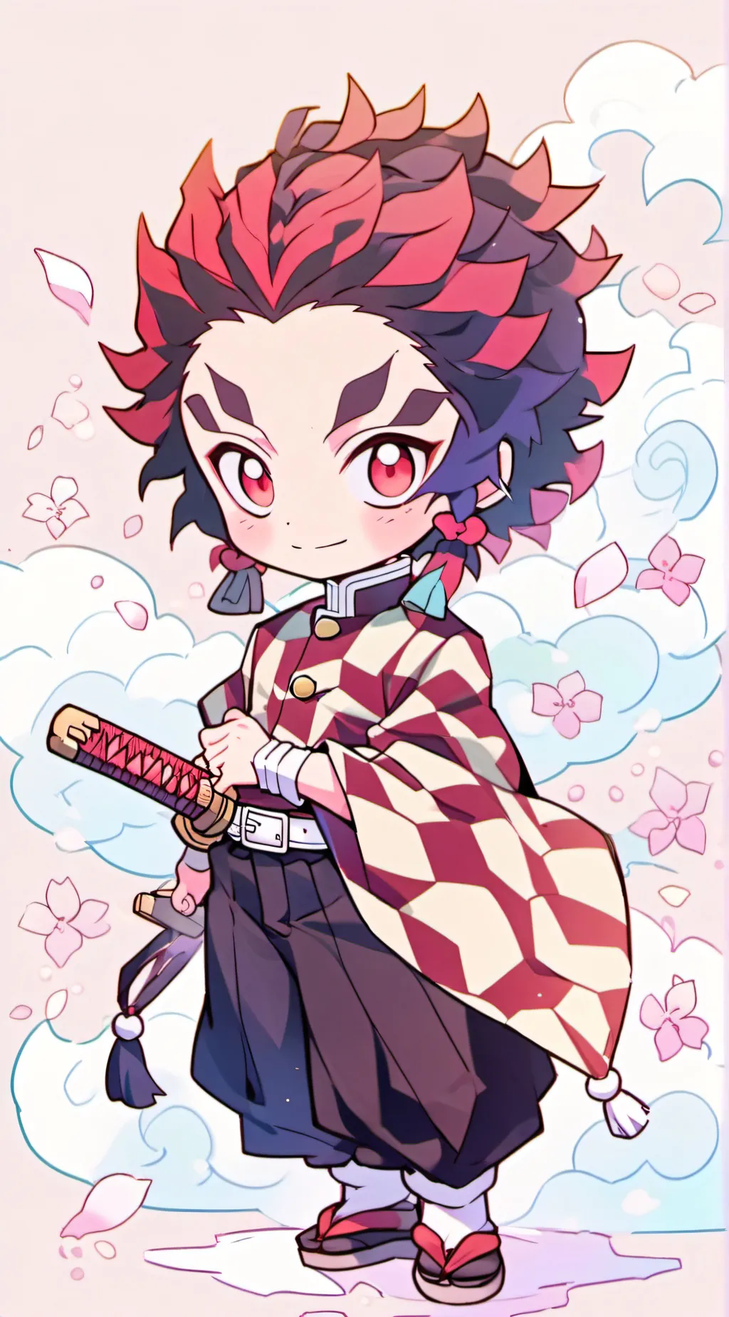 ai character: Tanjiro chibi background