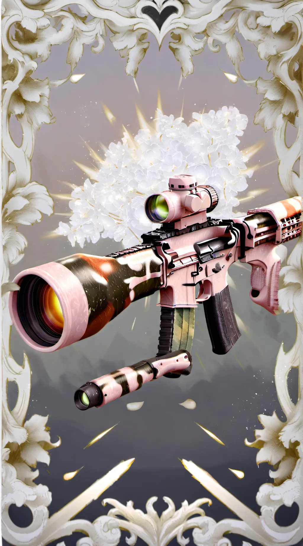 ai character: pink m4a1 background
