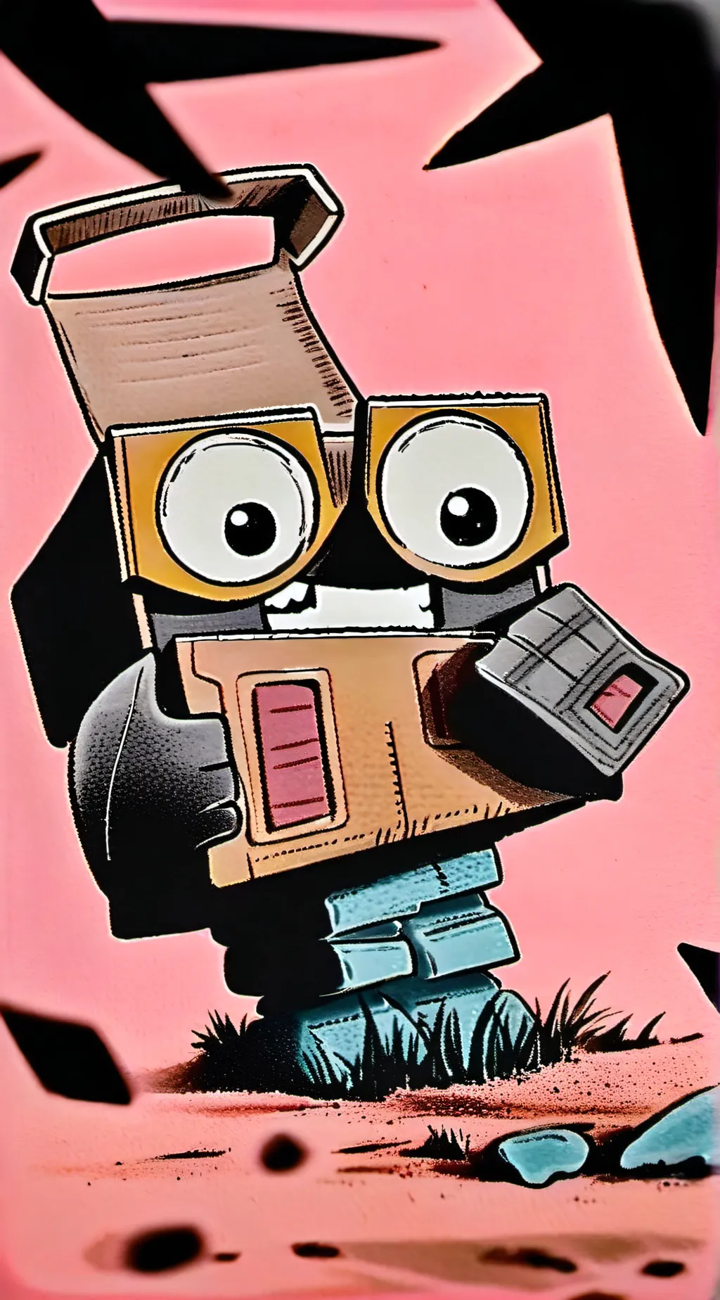 ai character: A cute robot background