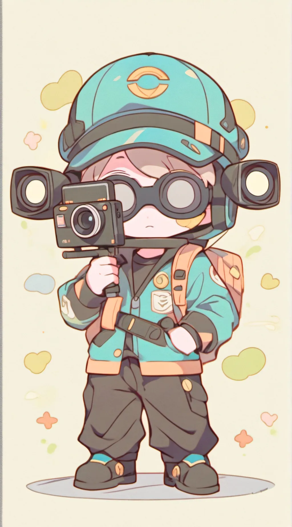 ai character: titan cameraman  background