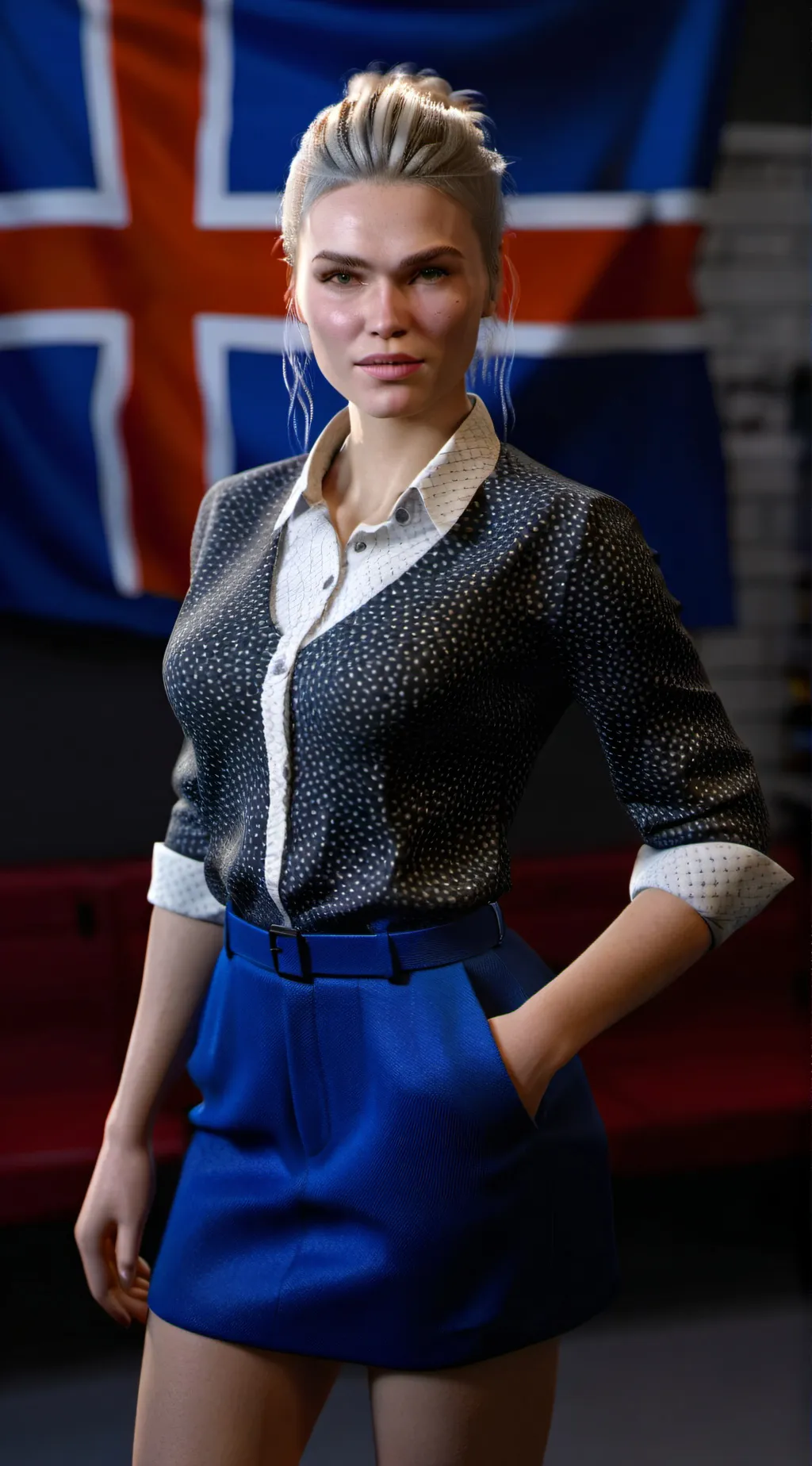 ai character: Mrs.Ólafsdóttir background