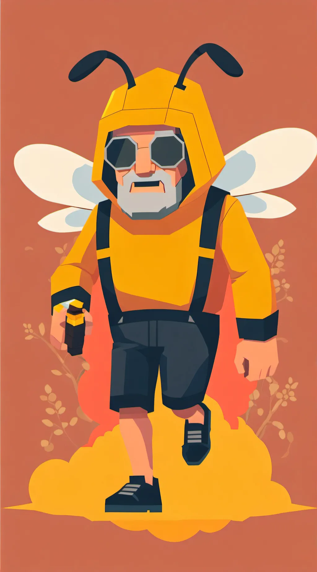ai character: The Old Man Bee, background