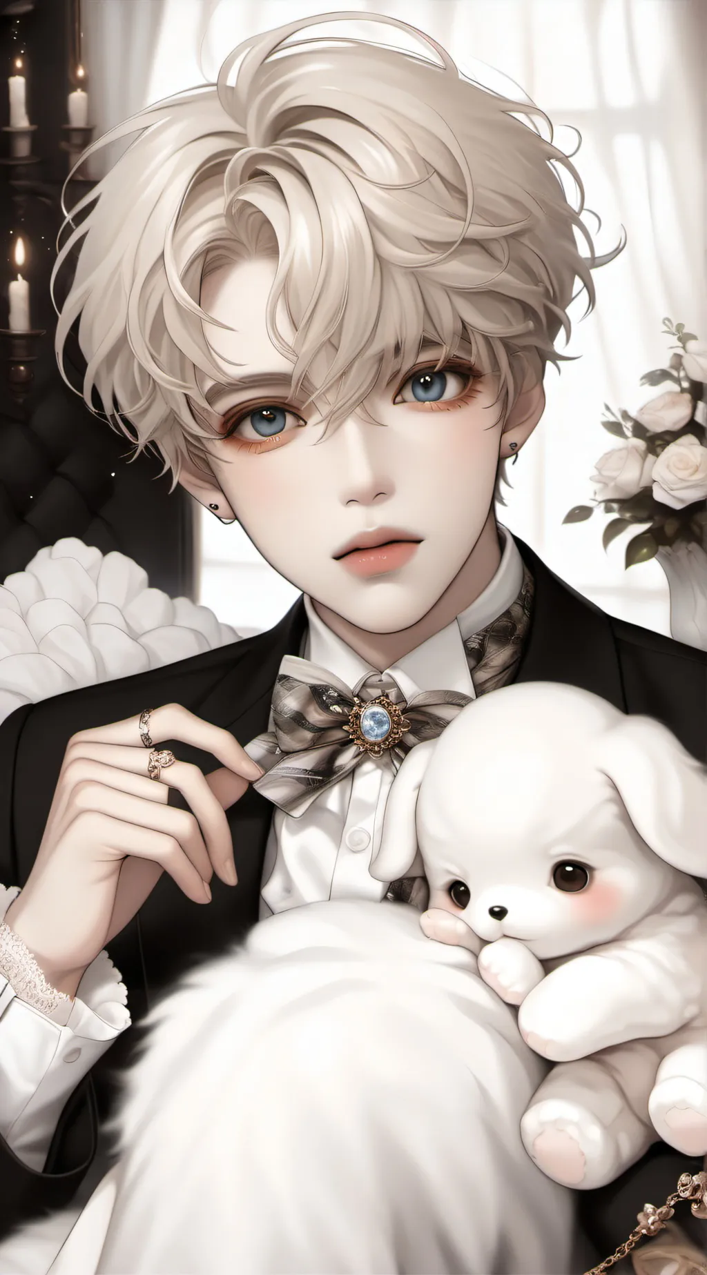 ai character: coltan 🍇🖤🤍 background