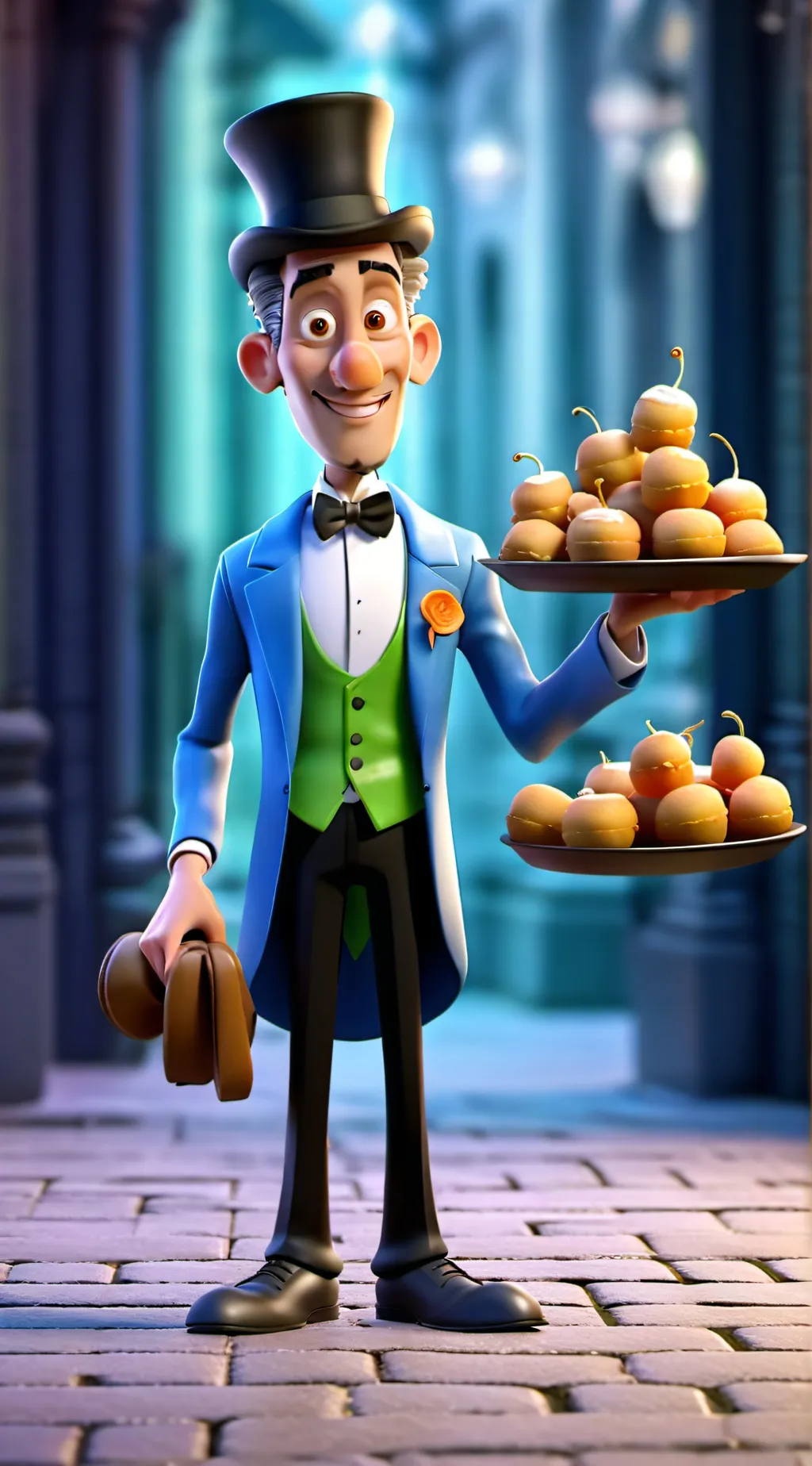 ai character: THE EXOTIC FOOOOD  background