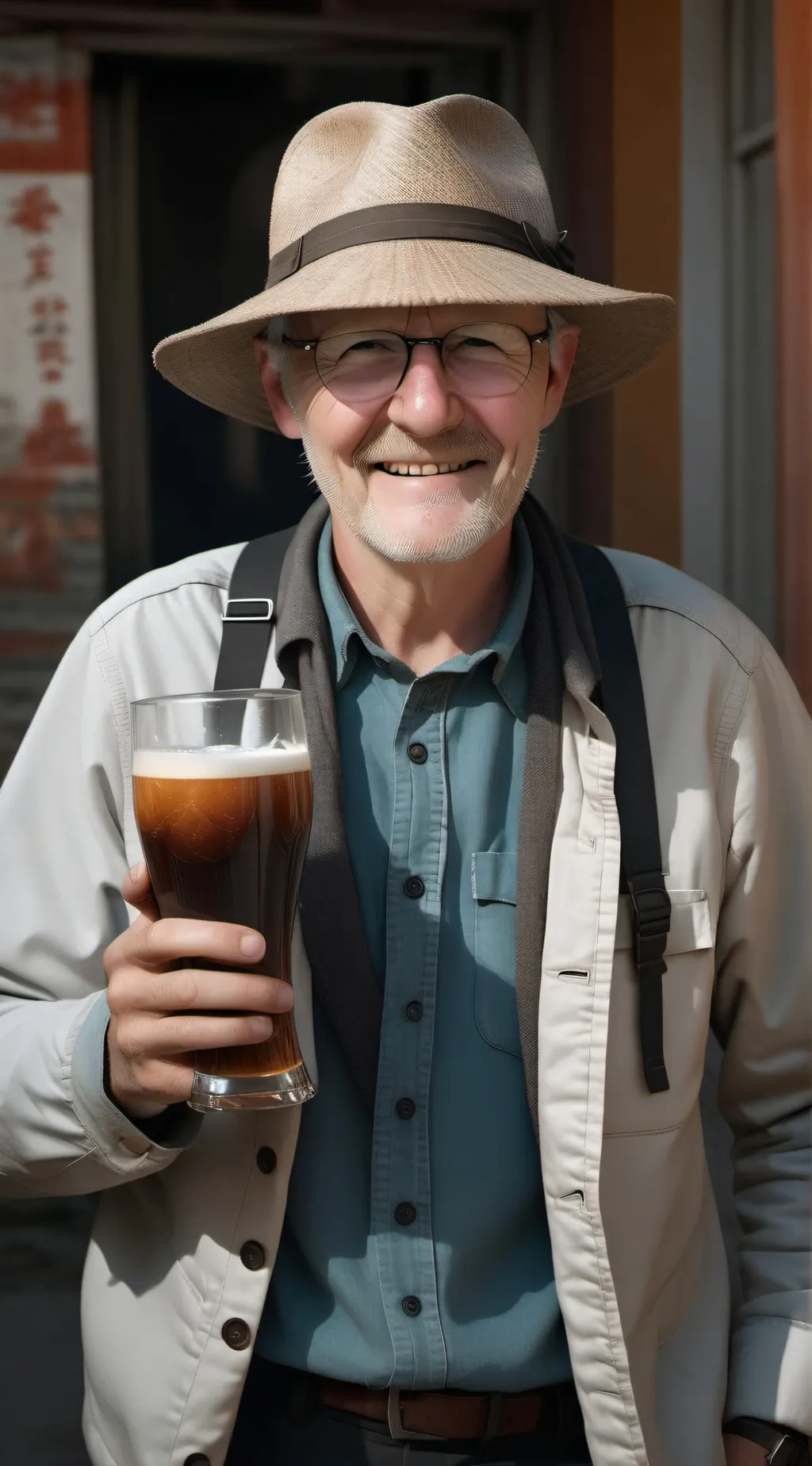 ai character: uncle George  background