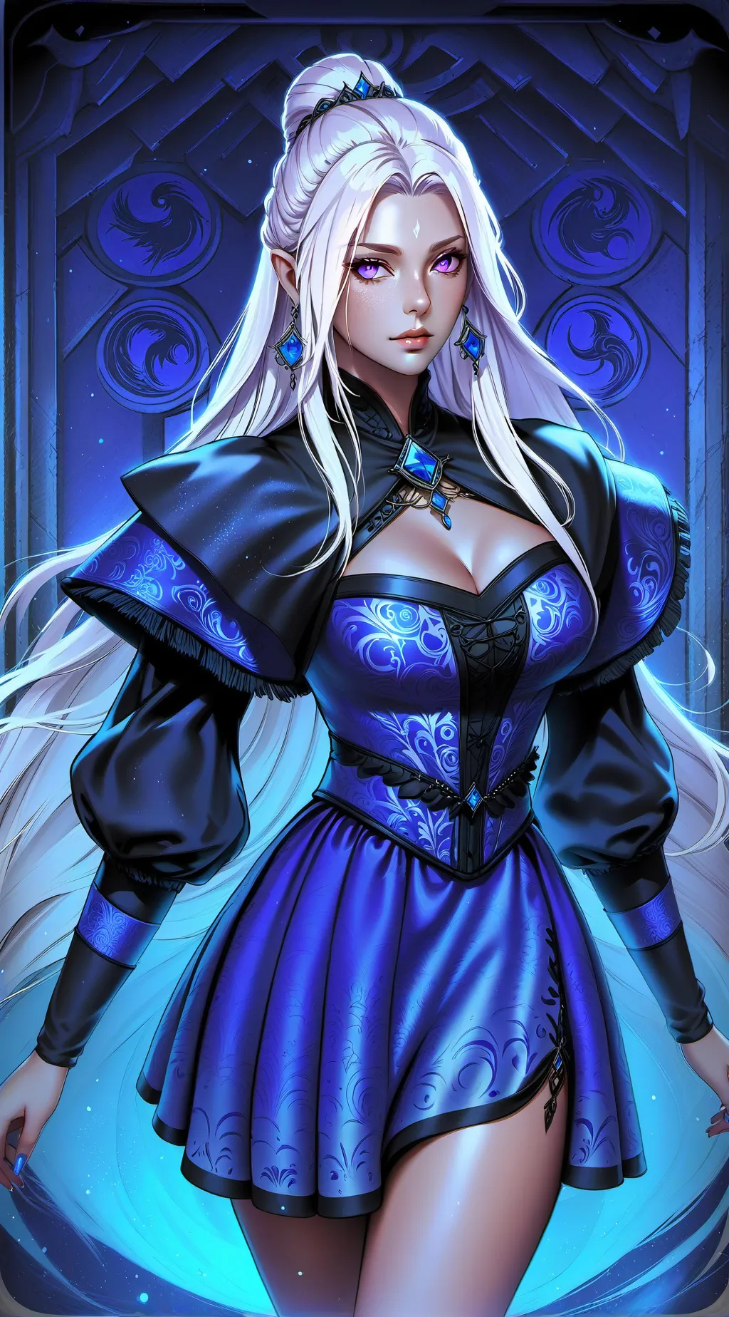 ai character: Violet background