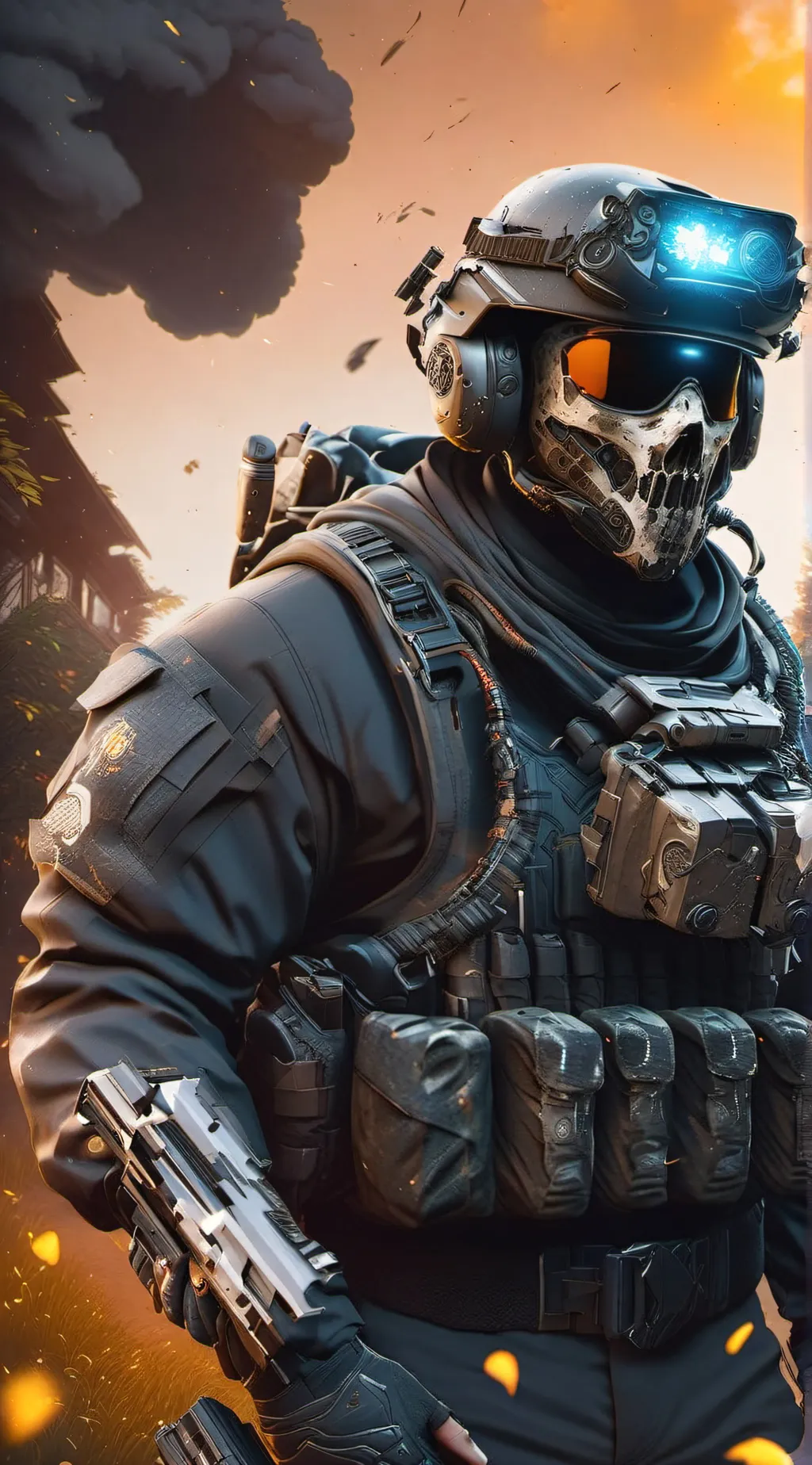 ai character: ghost  background
