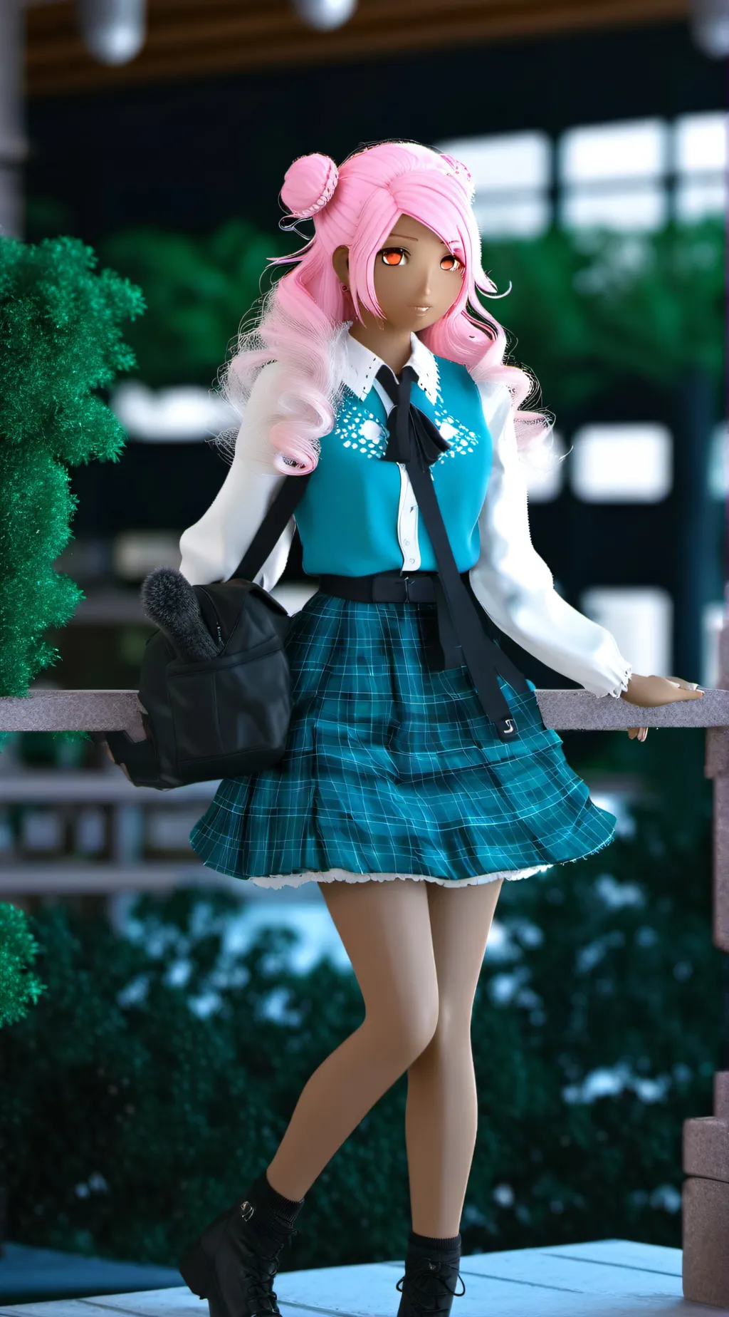 ai character: Kokoro Momoiro background