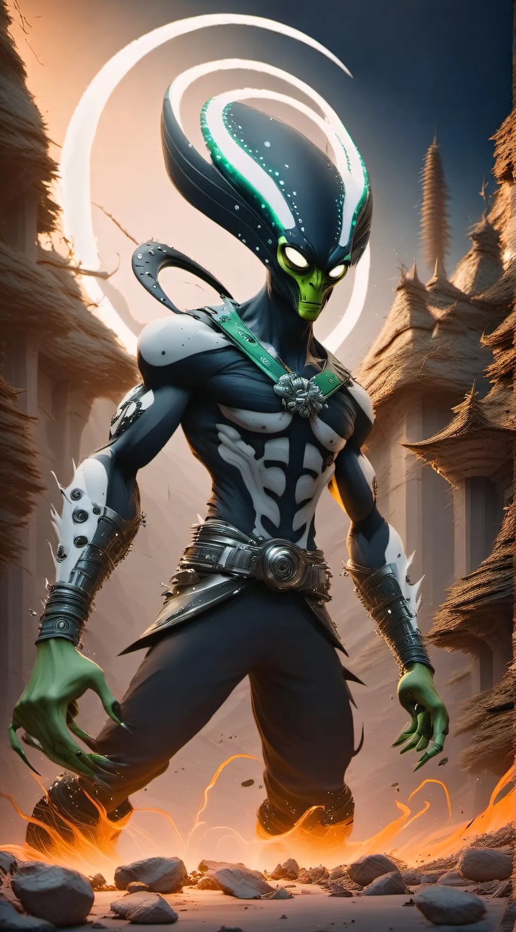 ai character: Alien x background