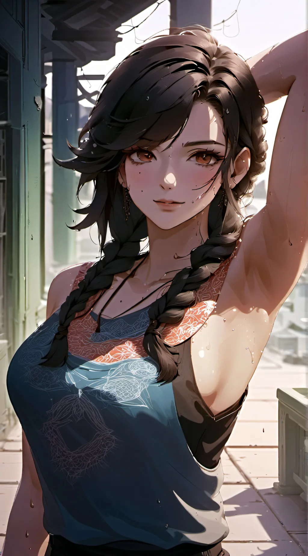 ai character: Sweaty armpits background