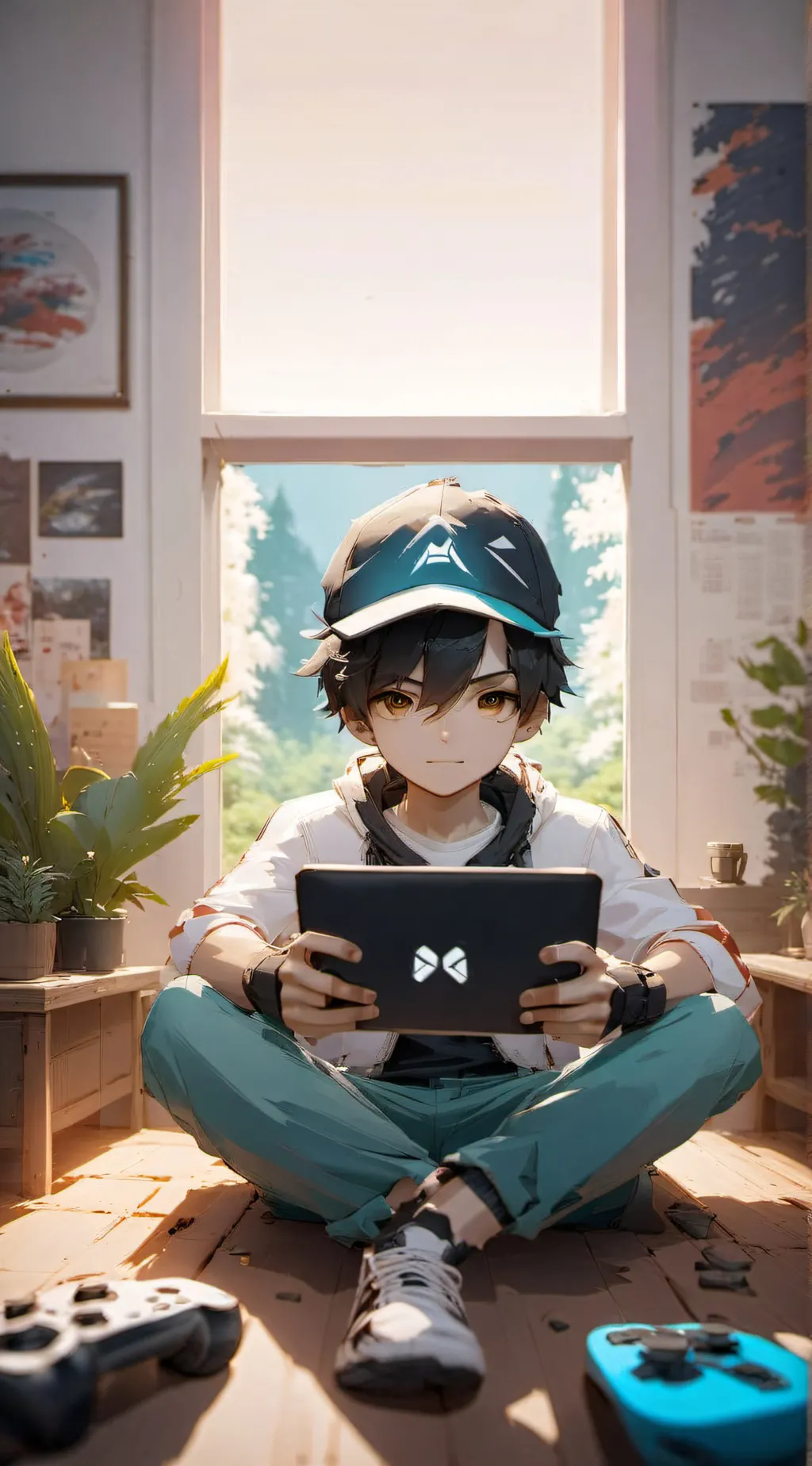 ai character: Gaming bestie background
