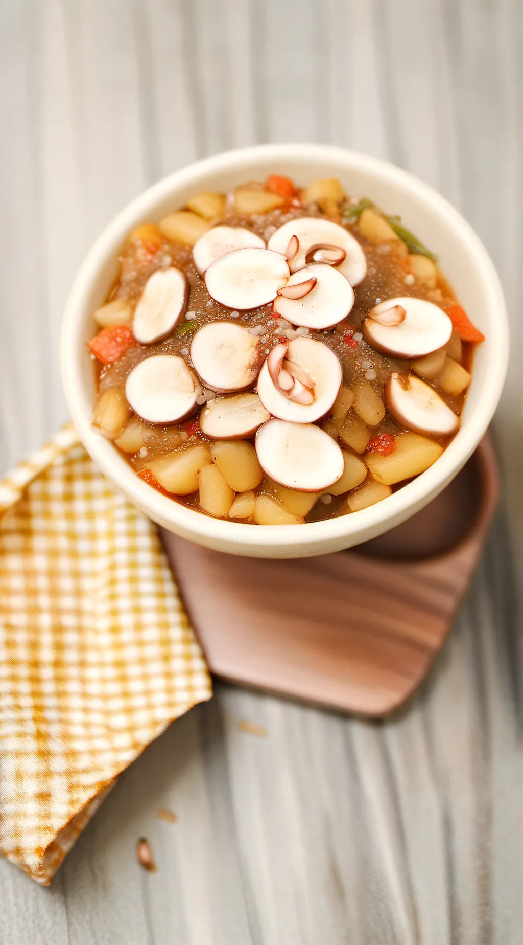 ai character: Korean soup background