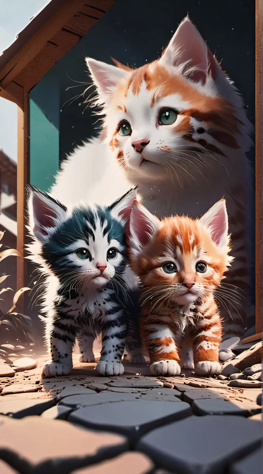 ai character: stuck kittens background