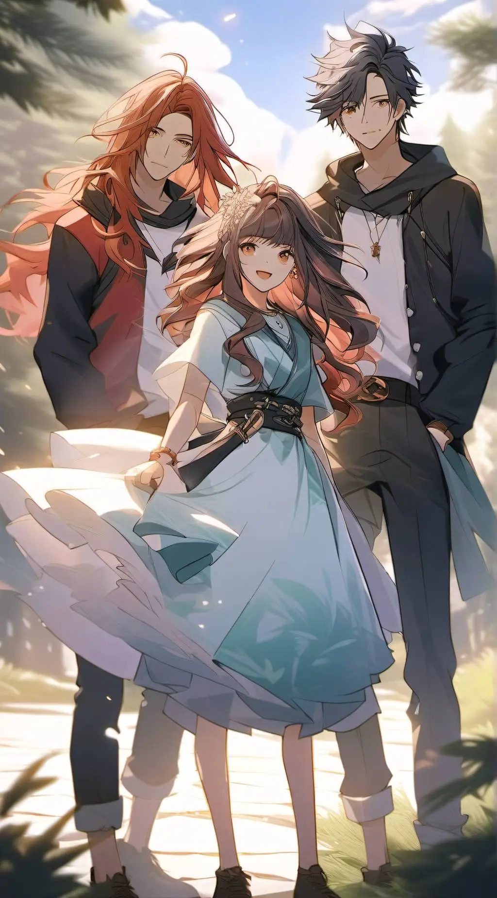 ai character: ✨🪄Golden Trio🪄✨ background