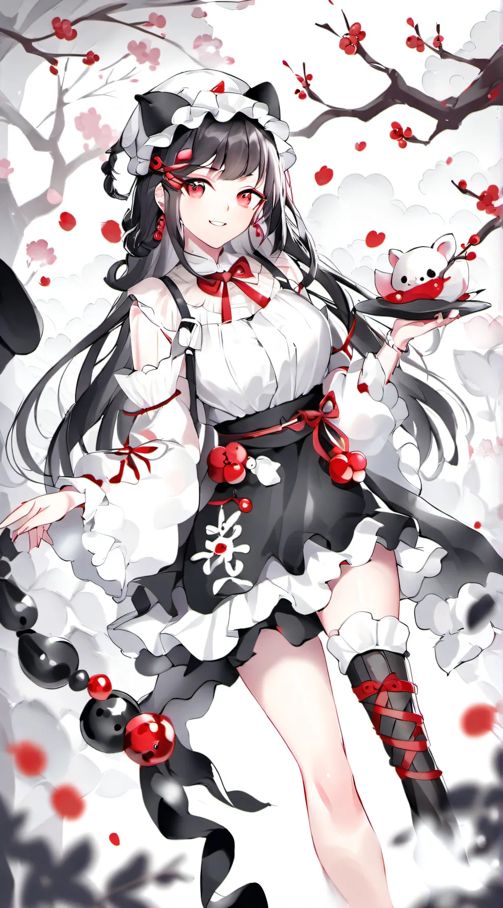 ai character: Cat girl. background