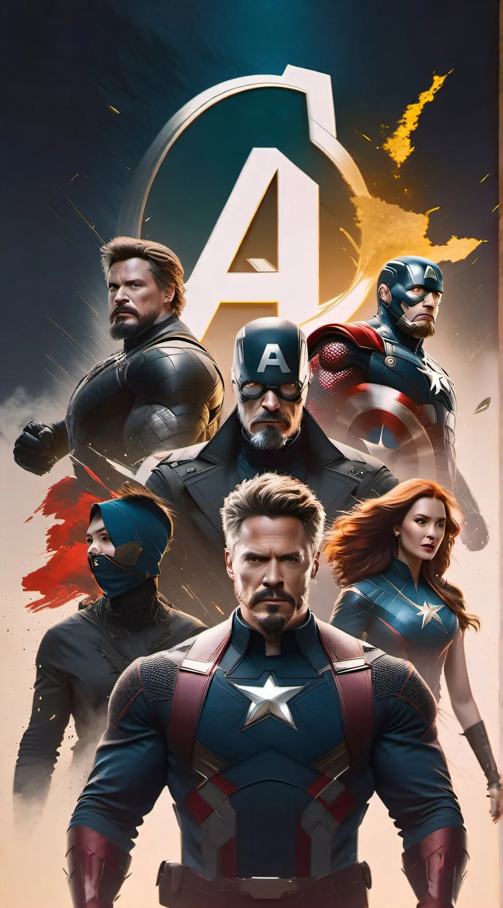 ai character: avengers background