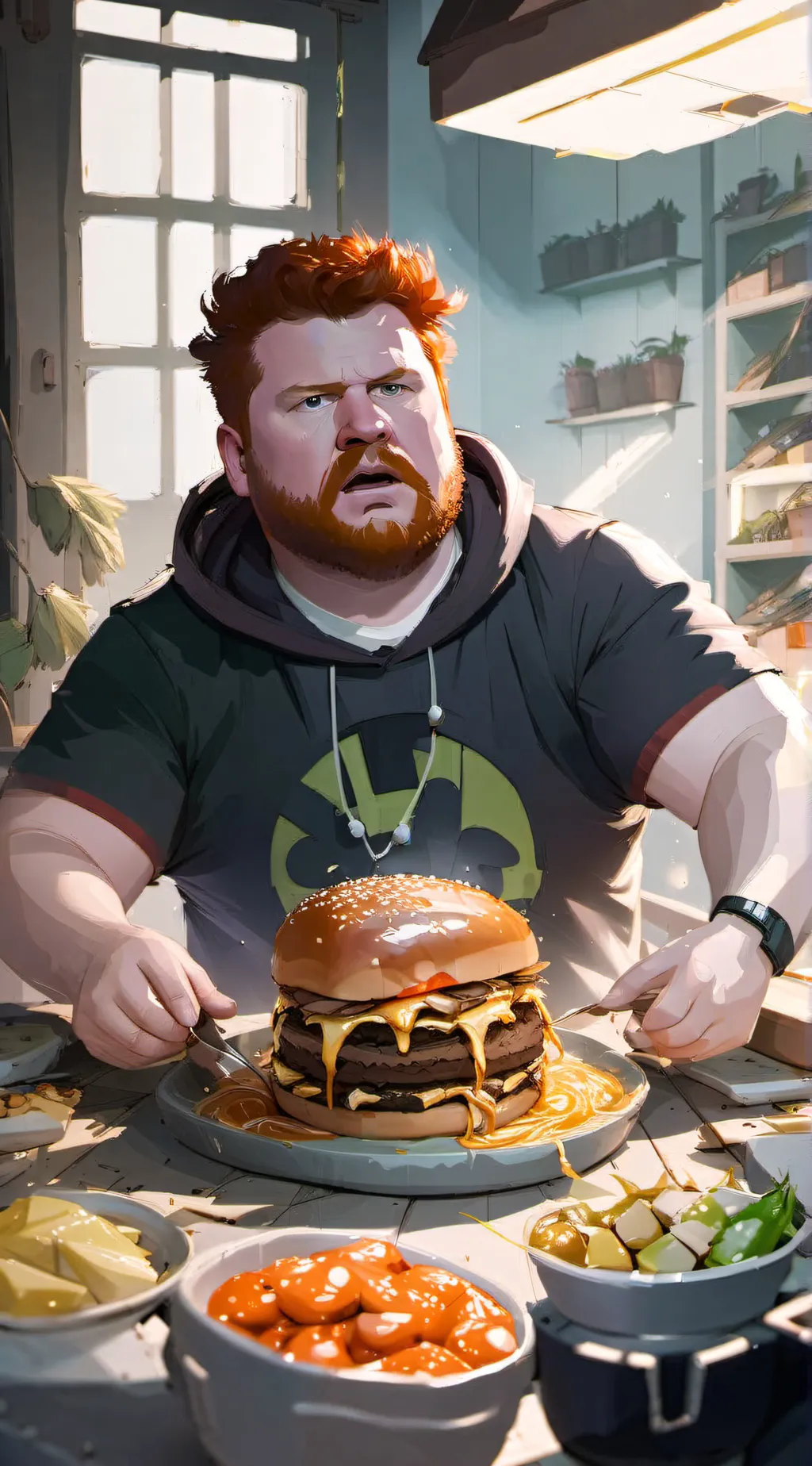 ai character: Caseoh background