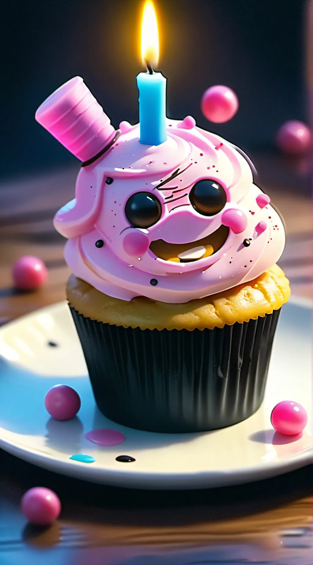 ai character:  carl/the cupcake background