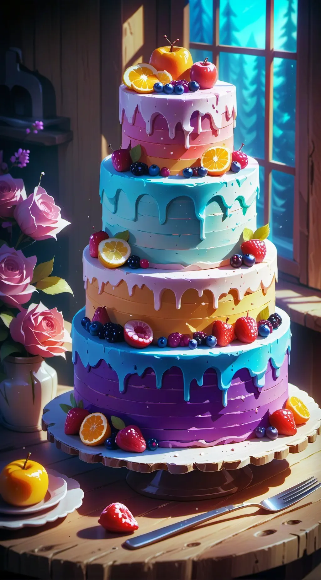 ai character: Cake background