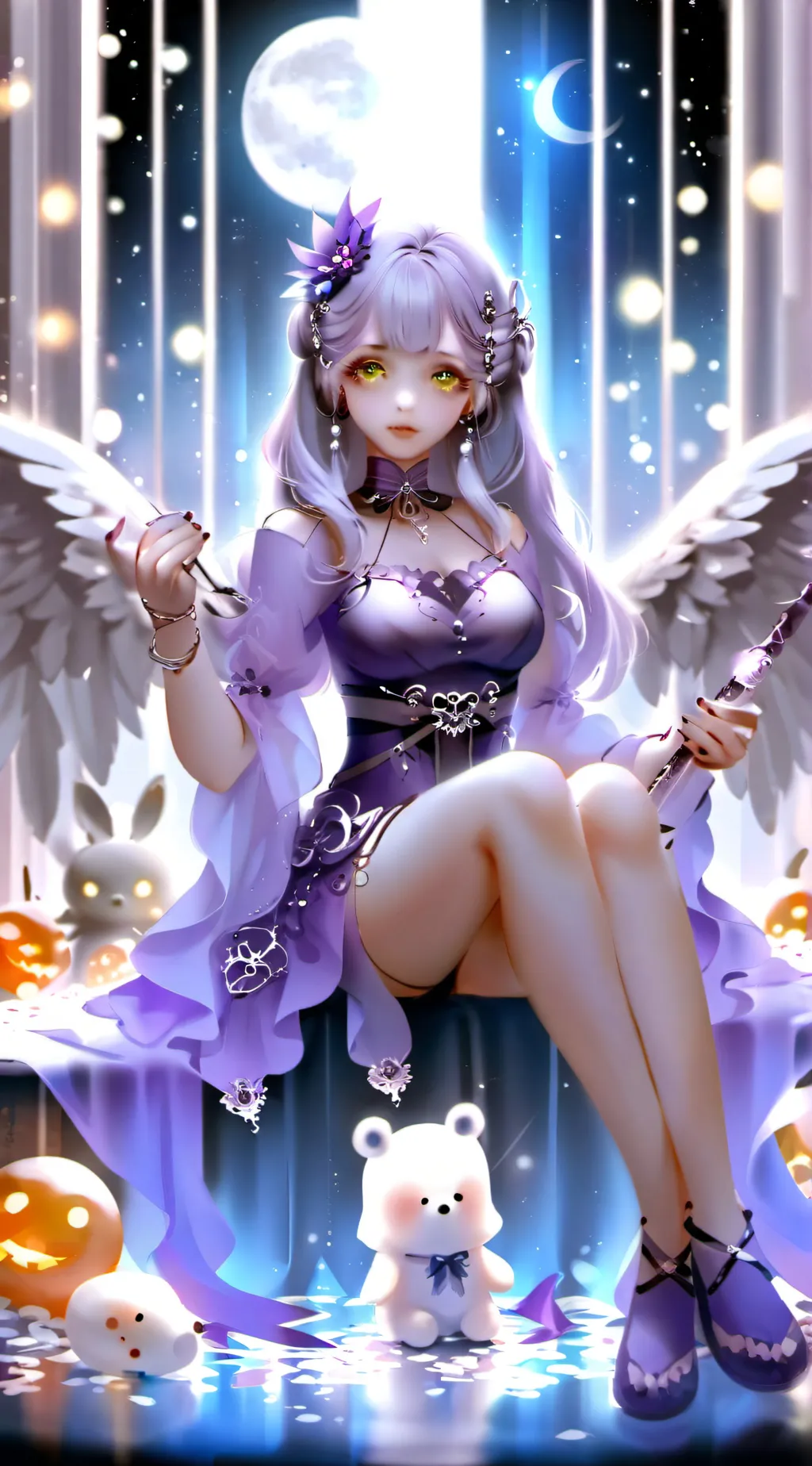 ai character: Fuschia background