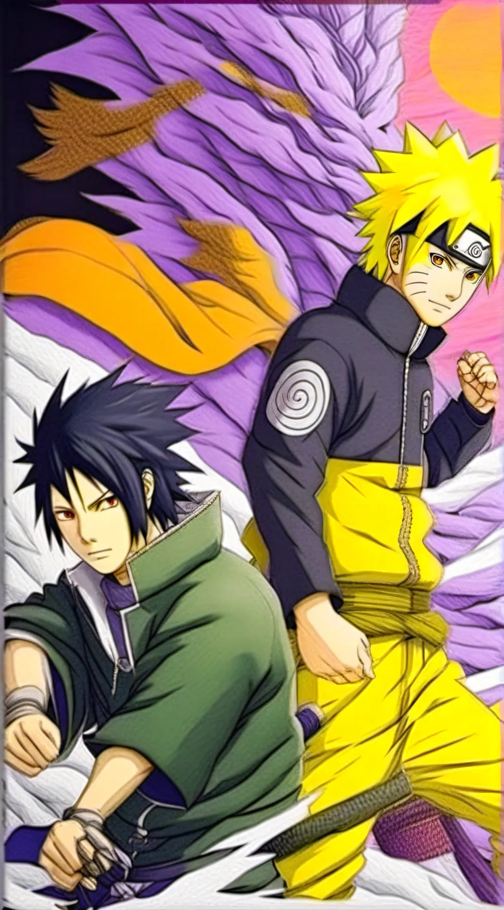 ai character: sasuke and naruto  background