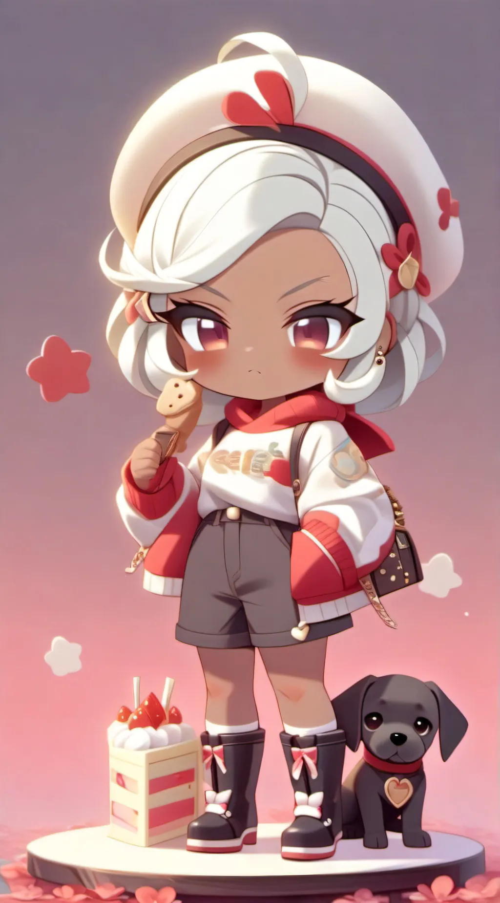 ai character: Cake hound cookie background