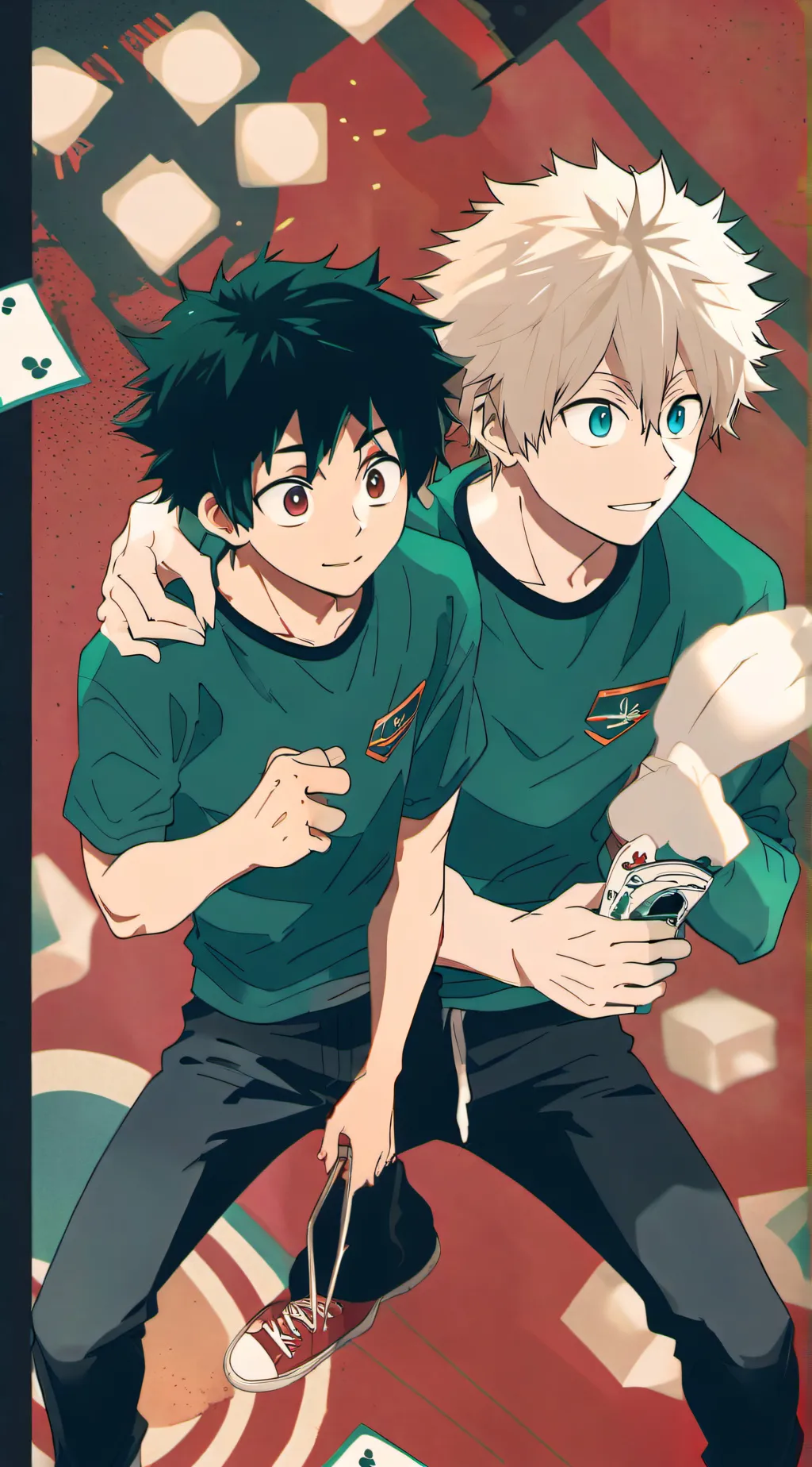 ai character: Deku and Bakugo  background