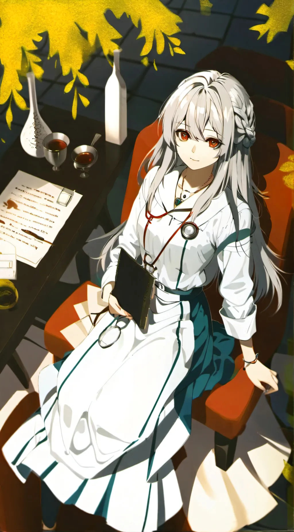 ai character: monstergirl doctor background