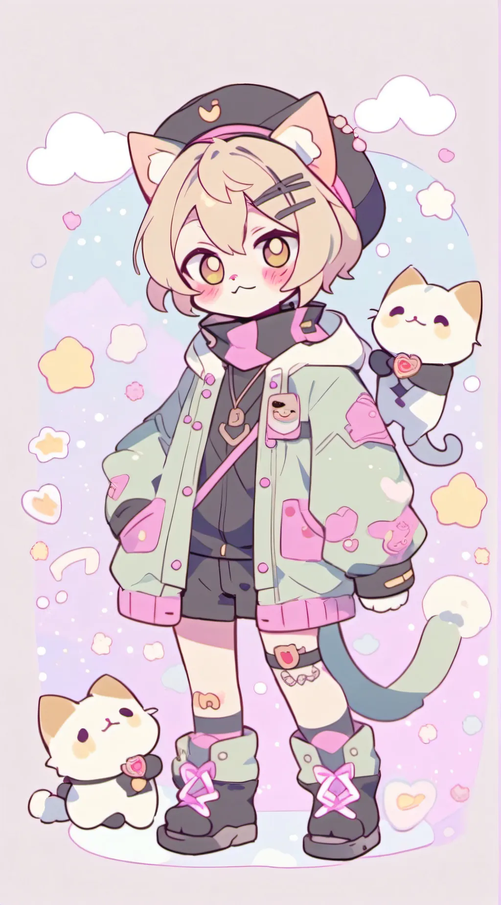 ai character: The hypno uwu cat background