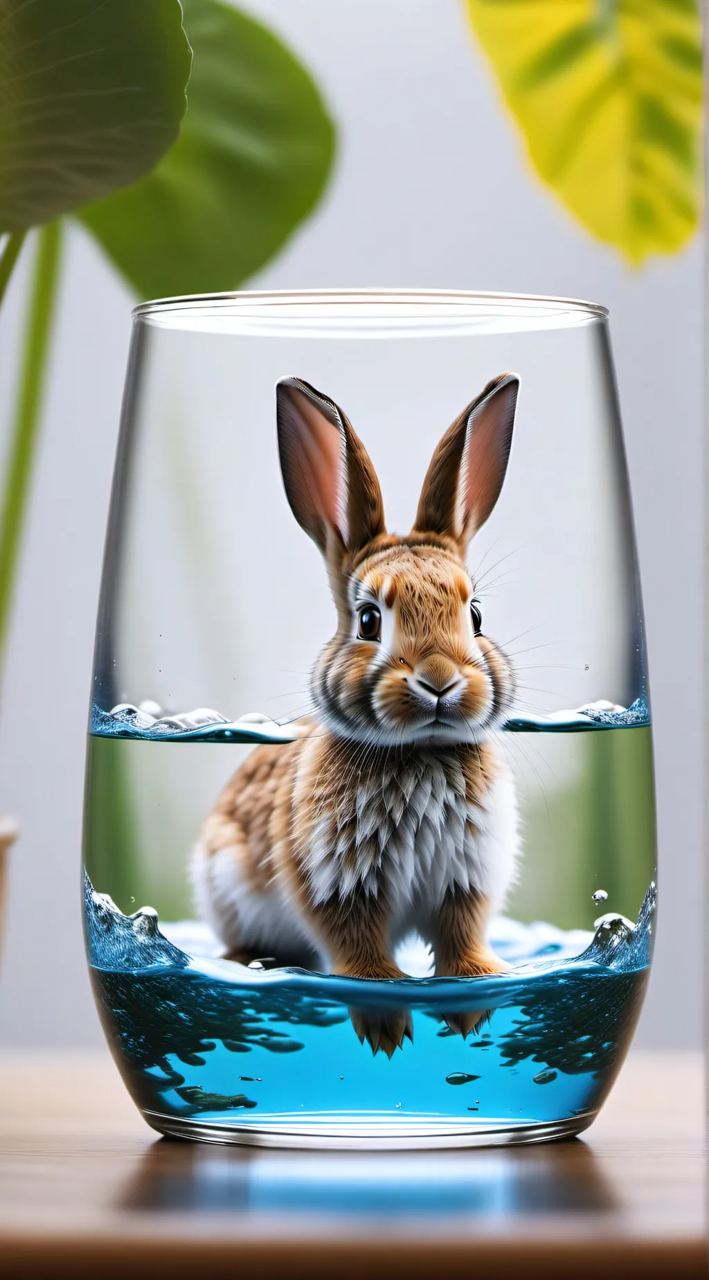 ai character: Rabbit water background