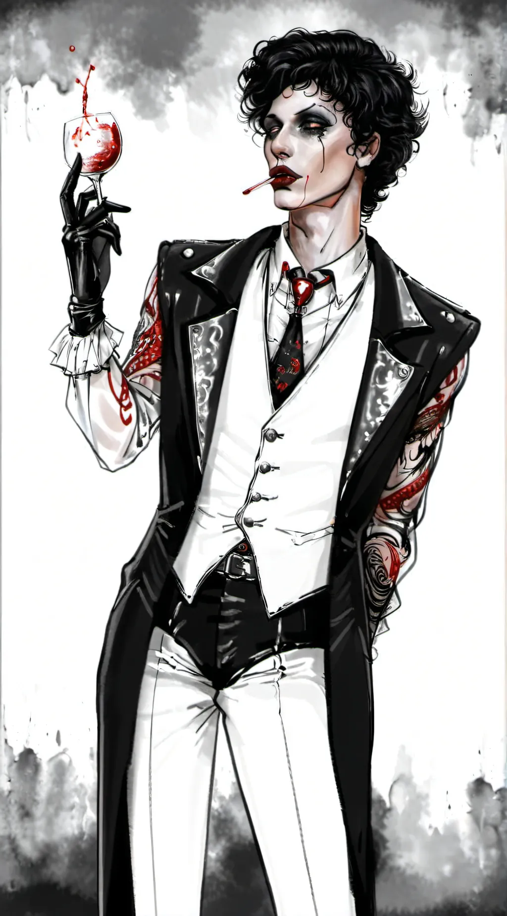 ai character: Dr Frank n Furter  background