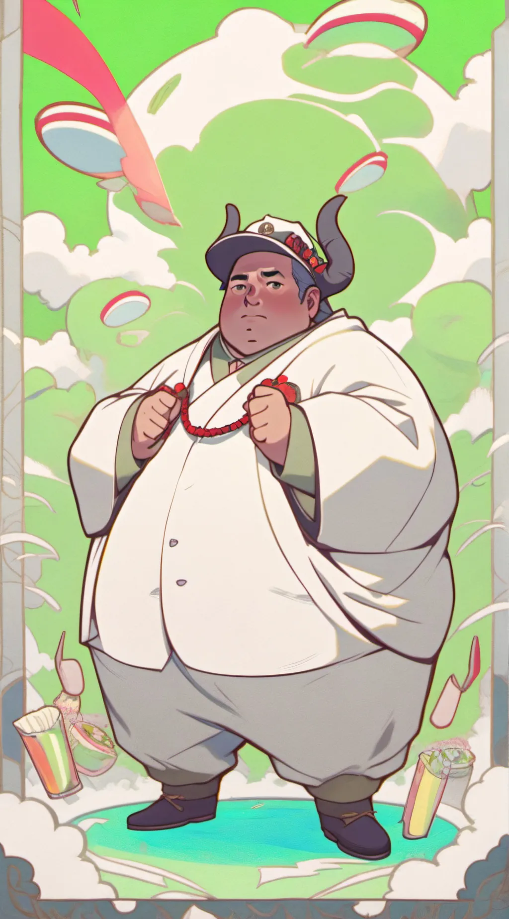 ai character: SteakOh background