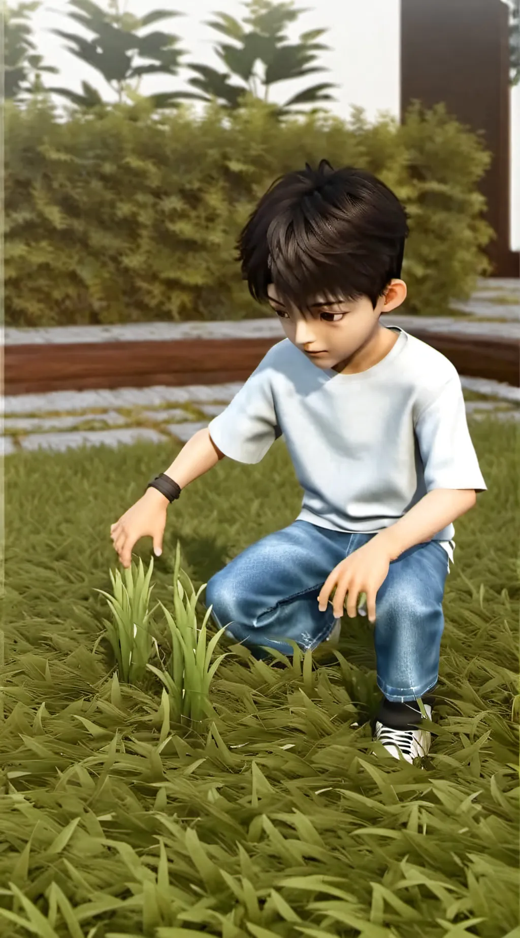 ai character: pleasegotouchgrass background