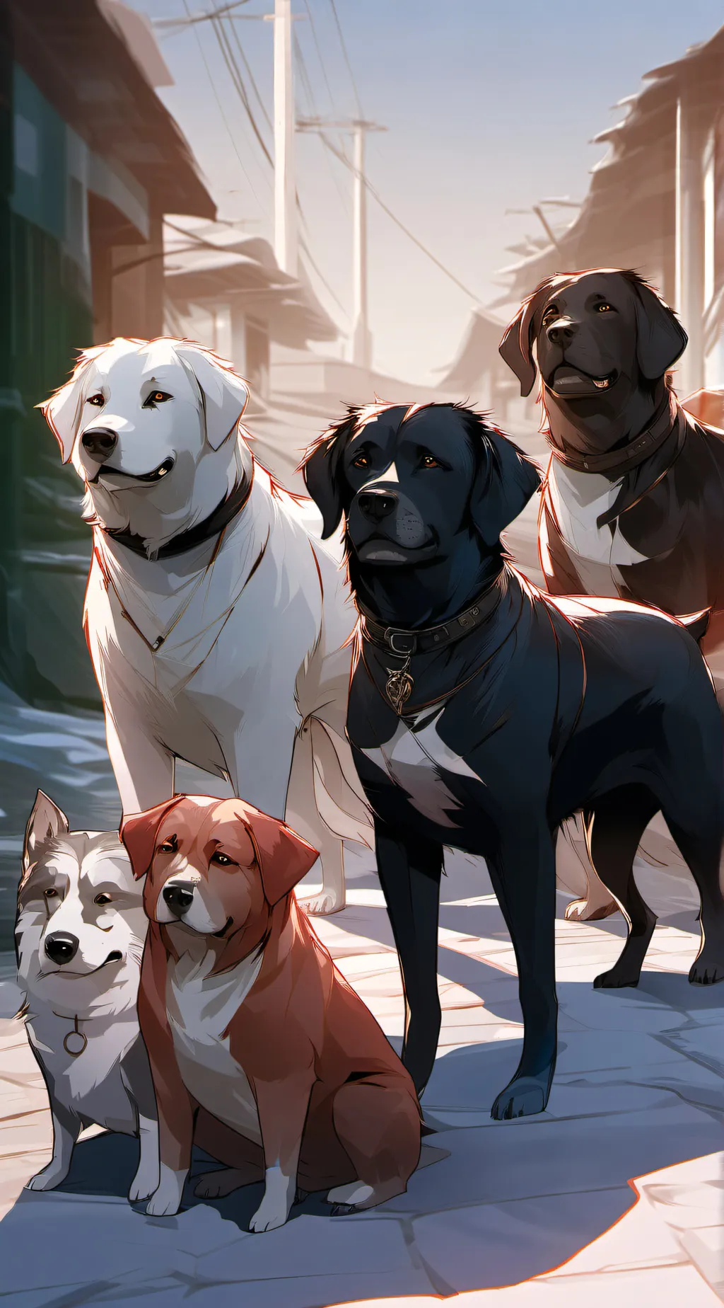 ai character: dogs background
