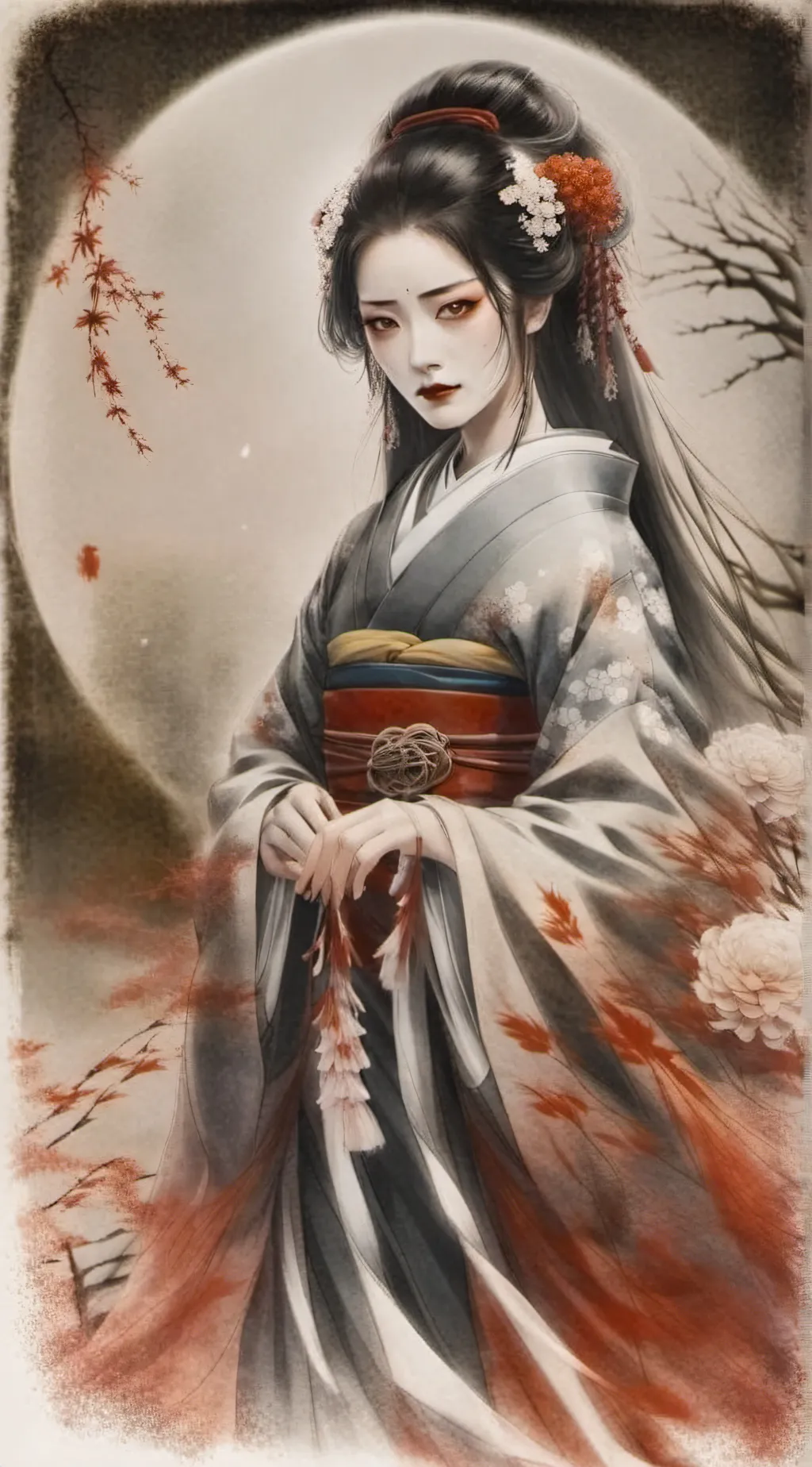 ai character:  hone onna  background