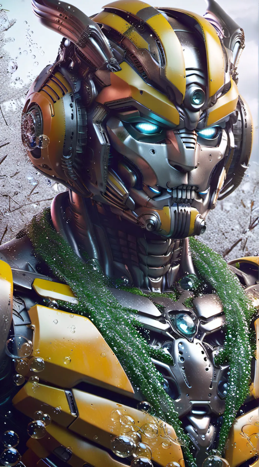 ai character: bumblebee  background