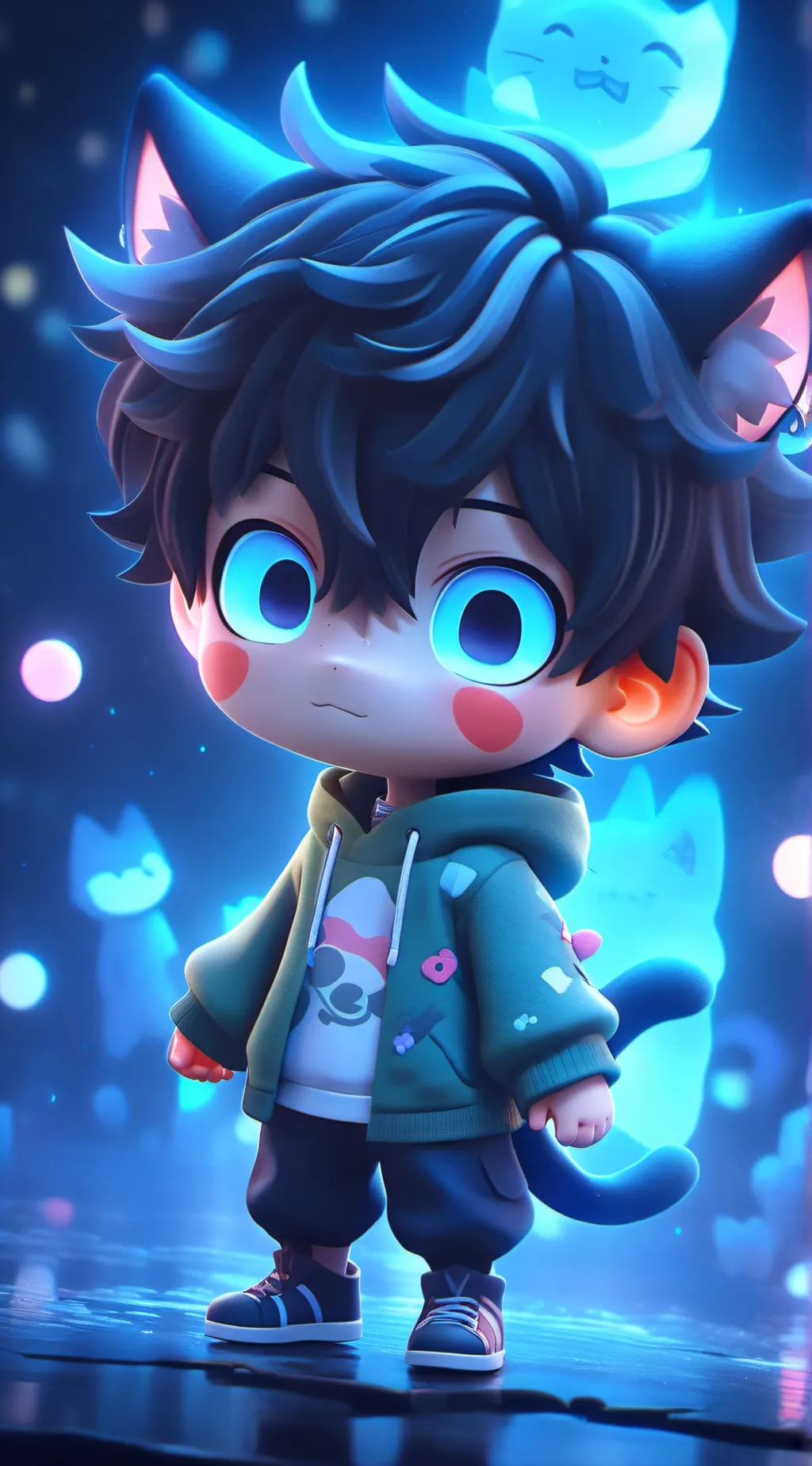 ai character: neko boy background